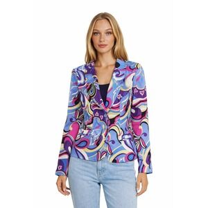 Nygard Collection Womens Size 14 Blue Pink Purple Psychedelic Paisley Blazer